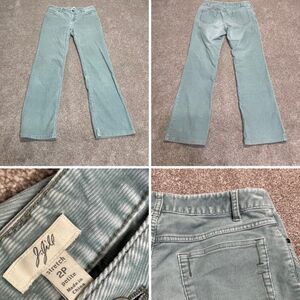 J.jill womens corduroy bootcut jeans sz 2P low rise blue green stretch jeans